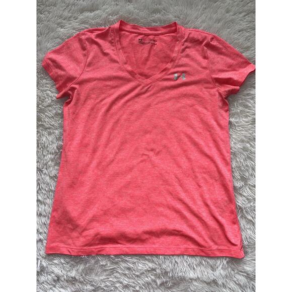 Under Armour Heat Great women's sz. M pink v neck sport top. Exc.condition - Picture 1 of 7